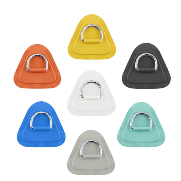 5 stycken Pad/Patch D-ringar för PVC uppblåsbar båt, kanotflotte Rostfri D-Ring Patch Jolle Kajak Surfboard Paddle Board - Red