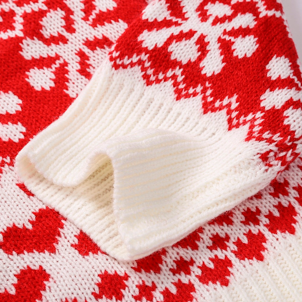 Dame julestrikketrøje Julemanden tryksweater. Red XXL