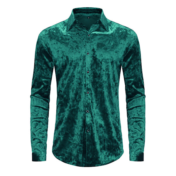 Langermet trykte uformelle skjorter med knapper for menn vY green XL