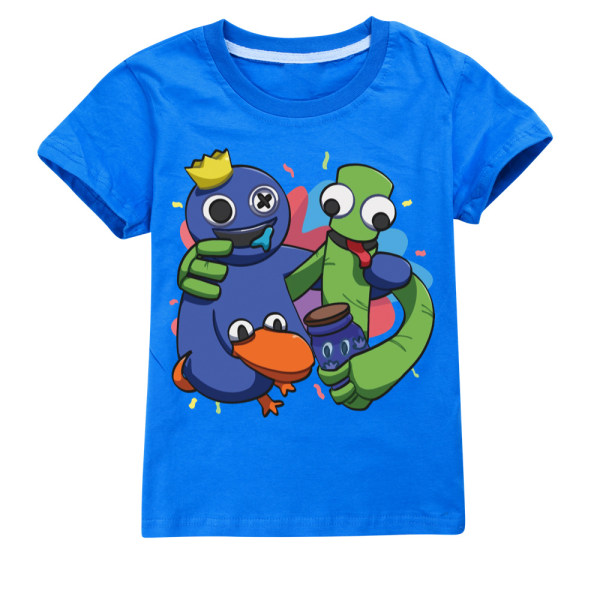 Kids Cartoon Rainbow Friends T-skjorte med trykt topper Casual Bluse yz navy blue