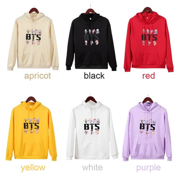BTS Hoodies Efterårstrøjer PURPE lilla purple L