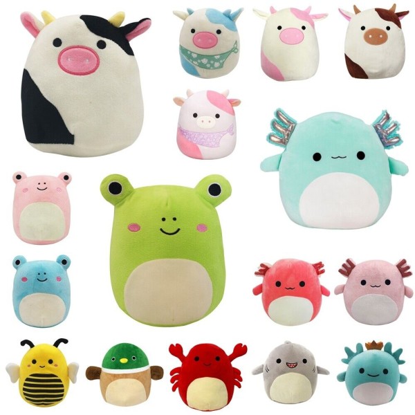 Squishmallow Connor The Cow pehmolelu Pehmeä eläinsarjakuva tyyny k 9