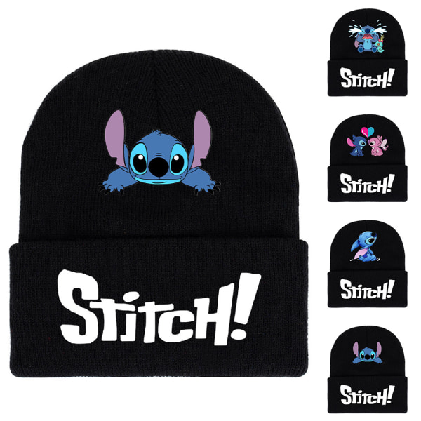 Unisex Lilo Stitch Kid Tecknad Stickad Mössa Cap W A