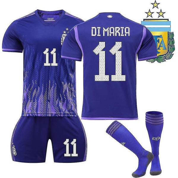 Jersey Argentina Champions Three Stars Away -paita W Di maria 11 Kids 20(110-120CM)