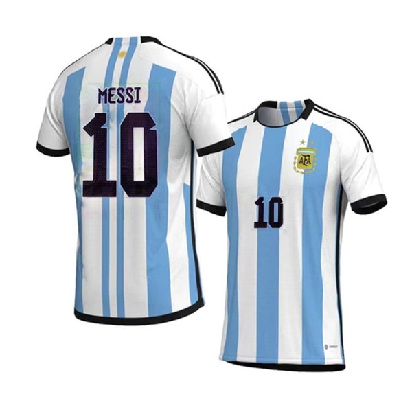 2022 World Cup Argentina skjorte nr. 10 Messi fotballdrakt V7 size-L