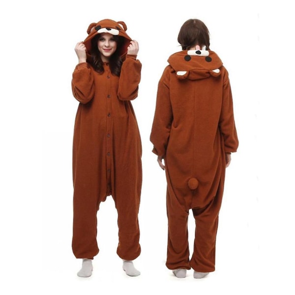 Wotogold eläin cosplay puku kahvikarhu unisex aikuisten pyjamat Like the picture S