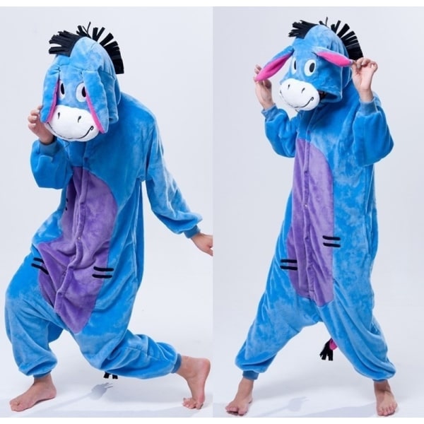 Tyylikäs Cosplay-asu Onesie-pyjamat aikuisten yöpuvut Donkey W XL