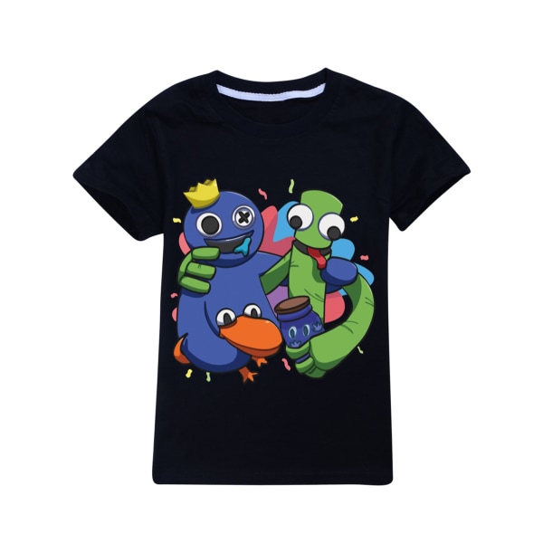 Kids Cartoon Rainbow Friends T-skjorte med trykt topper Casual Bluse yz black