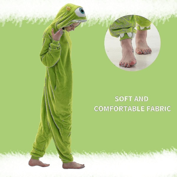 Snug Fit Unisex Onesie -pyjamat, flanelli Cosplay Animal One Piece Halloween -asut yöpuvut Kotiasut Q Z X Mike 115cm