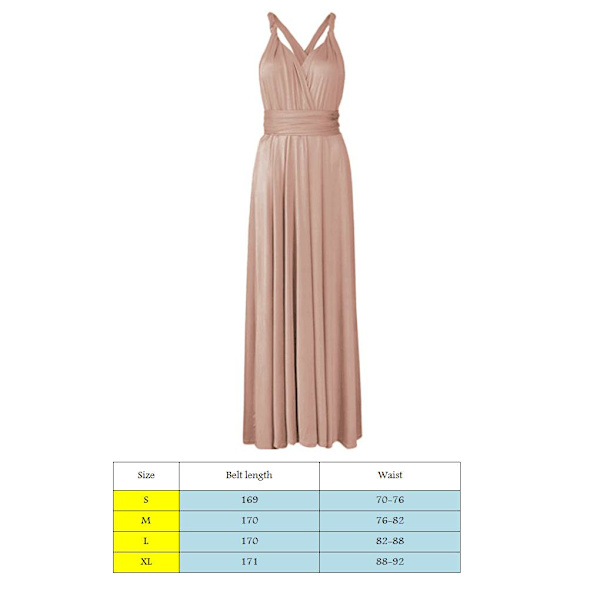 Kvinders Bandage Multi Way Wrap Convertible Maxikjole Brudepige Z Champagne XL