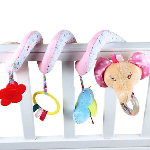 Mjuk Baby Music Spjälsäng Barnvagn Hängande Spiral Sensorisk pedagogisk leksak V - Elephant Spiral