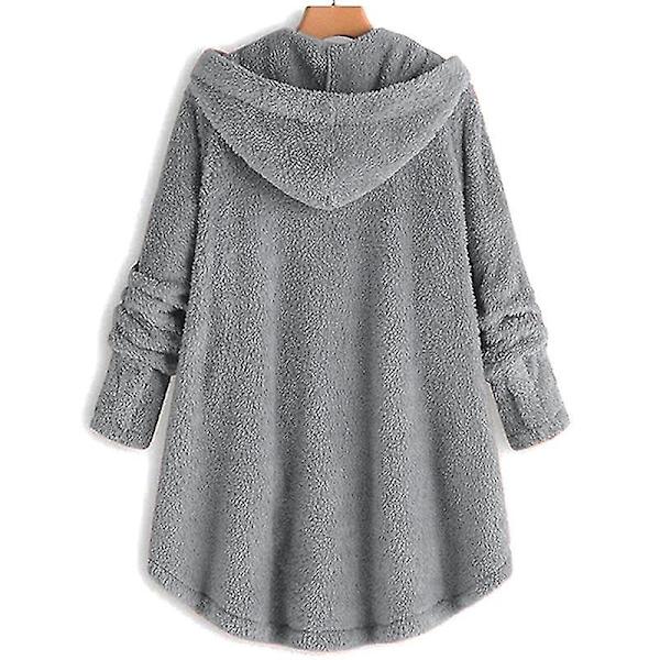 Bamsejakke med hætte til kvinder Solid W Gray M