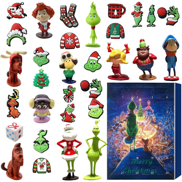 Adventskalender 2023 Julgranscheckdekorationer Julkalender för barn Vuxna C
