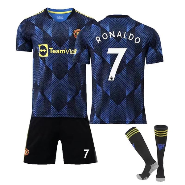 Cristiano Ronaldo #7 Cr7 21-22 Manchester fodboldtrøjesæt Z Kids 24(130-140CM)