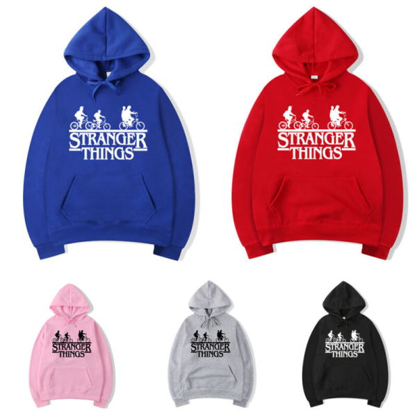 Plus Size Stranger things Hoodie Sweatshirt Sport Gym Toppe Z pink