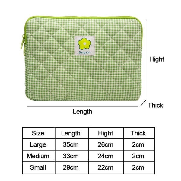 Laptop Sleeve Case Bag Liner Bag 13TUUMA VIHREÄ PLAID GREEN PLAID y 13inchGreen Plaid