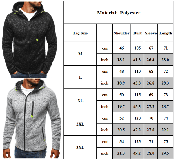 Herrjacka Casual Hoodies Sweatshirt Långärmad Zip Up Coat W Light Grey M