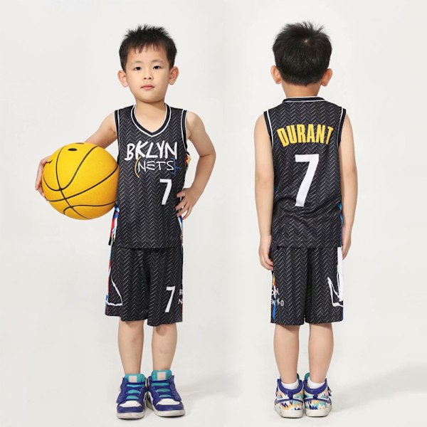 Brooklyn Nets #7 Kevin Durant Baskettrøye for barn og tenåringer 12# (120-130CM)