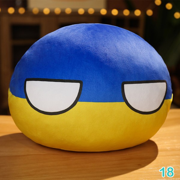 10 cm Country Ball Plys legetøj Polandball vedhæng Countryball 18(Ukraine)