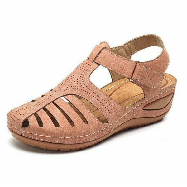 Dame ortopædiske sandaler lukket tå sommer hjemmesko. beige one size