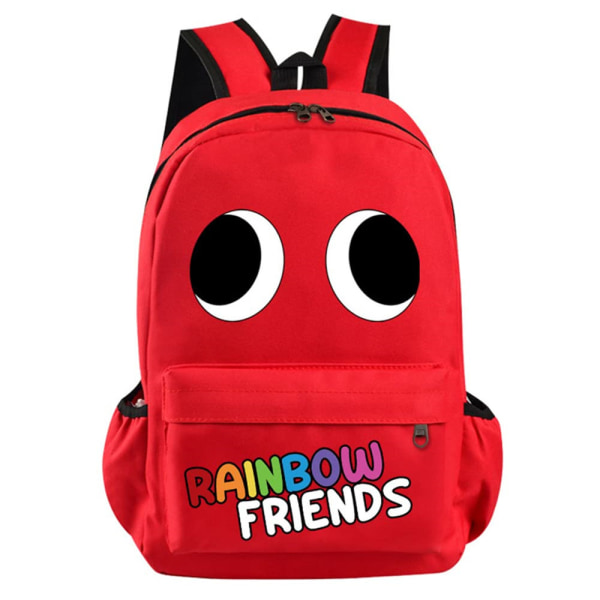 Rainbow Friends -reput Lasten koululaukku Suurikokoinen reppu - red