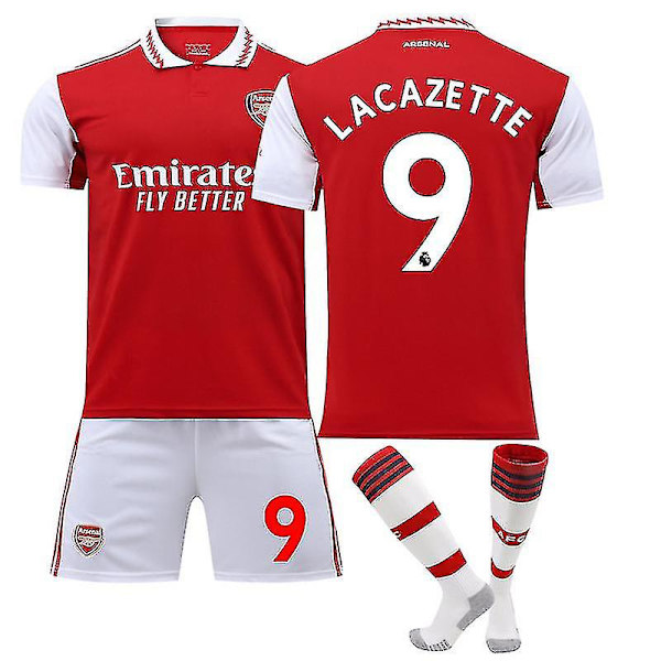 Arsenal 20222023 ny sæsonsæt for voksne børn vY 22 23 Lacazette 9 adults XS(160165CM)