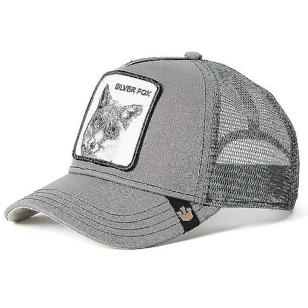 Voksen Black Panther Mesh Cap Sommer Baseball Cap Trucker Cap W Silver Fox- Grey