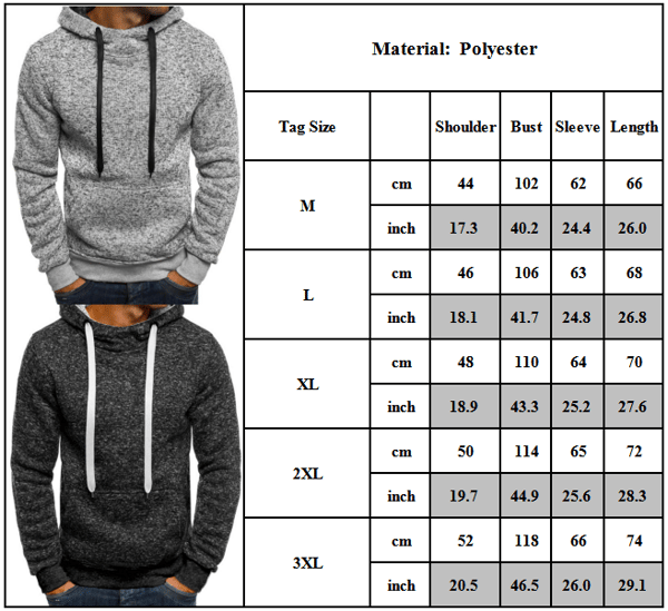 Langermet avslappet genser for menn Uformell hettegenser W dark grey XL