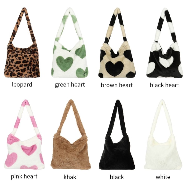 Fluffig axelväska Shoppingväska Z X black heart