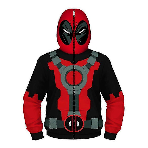 Deadpool Huppari Lapsille Pojille Casual Full Zip Hoodie Takki Löysä Puku 6-7 Years