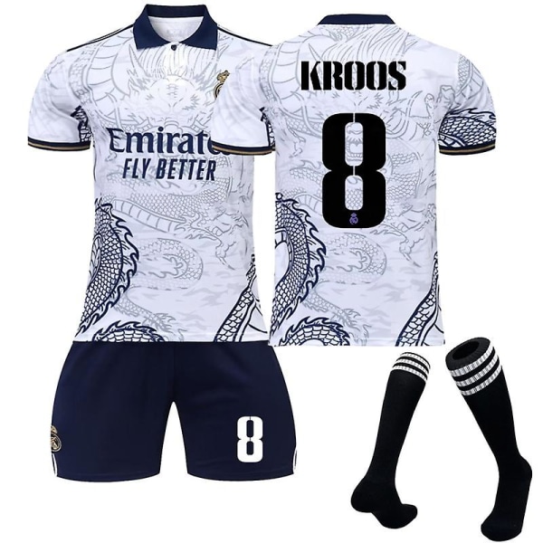 Sæson 22-23 Real Madrid Dragon Pattern Soccer Shirt V KROOS 8 Kids 26(140-150CM)