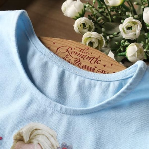 Tjejer Födelsedag Prinsess Klänning Frozen Elsa Spets Kostym Klänning Blue2 Blue 130cm