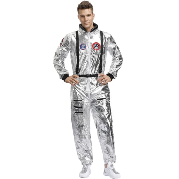 Astronaut Spaceman Cosplay kostume Sølv rumdragt W XL