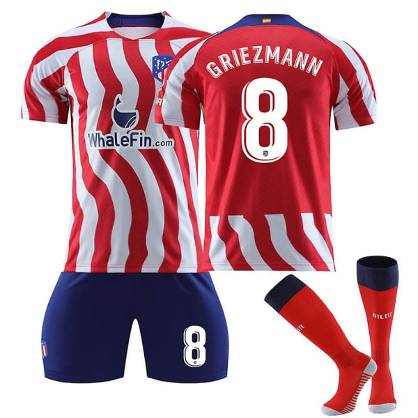 22-23 Atletico Madrid Hemma Set Antoine Griezmann Fotbollströja W 28