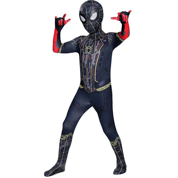 Barn Pojkar Spiderman Fancy Dress Party Jumpsuit Cosplay kostym Black camouflage 150cm