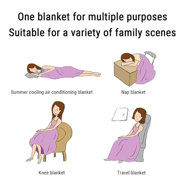 Isblanketer för Varma Sömnproblem och Nattliga Svettningsattacker, Isblanket för Alla Säsonger, Ultralätt och Sval Violet 100x150cm