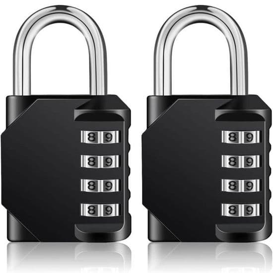 4-digit Combination Padlock - AUDBURN - Black - Robust and Durable - Compact Size - Portable