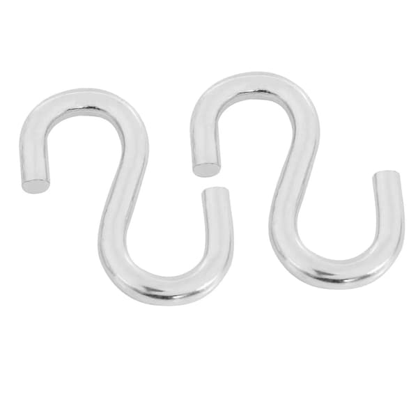 Heavy Duty S-Hooks 2-Pack, Useful Hammock Hanging Hooks for Home and Garage Storage, 3 Inch, Silver