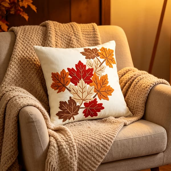 45x45cm Höstlöv Kuddfodral - Thanksgiving Soffa Vardagsrum Sovrum Style 2