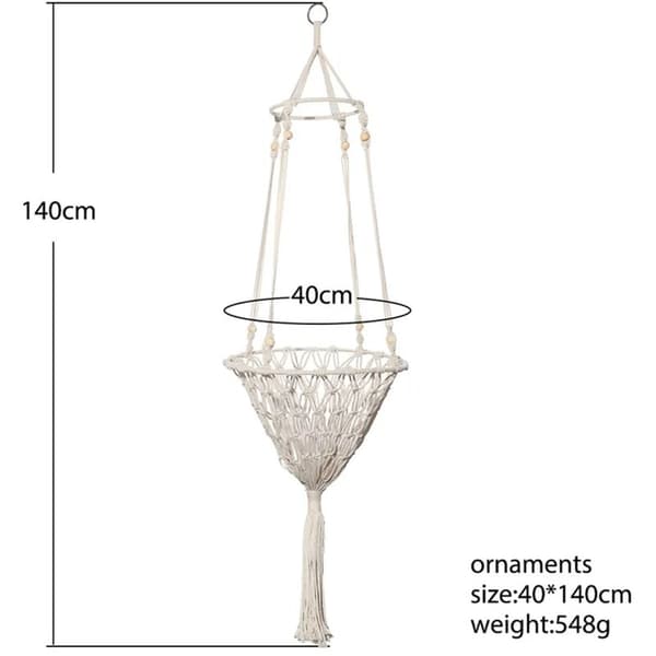 Katt Hängmatta Makramé Hängande Gunga Säng Husdjur Sovsäng Boho Stil (Diameter 40cm)