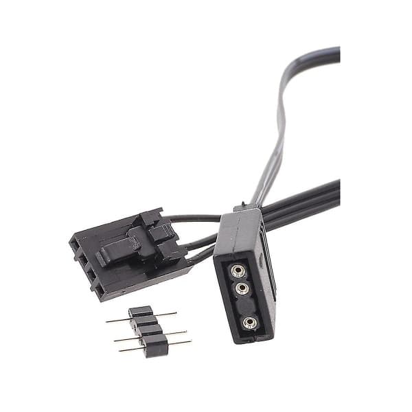 Adapterkabel til 4-pin RGB til standard ARGB 3-pin 5V, RGB-kabel 25 cm sort