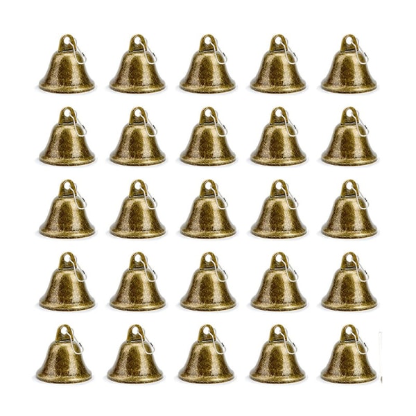 15 stk Vintage bronse messingfarge miniklokker (1,5 x 0,8 tommer) for bryllupsdører, hundehalsbånd, smykker, sying, juledekorasjon