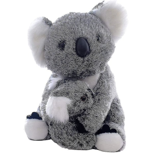 Koala Bear Plyschleksaker Plyschdjursmamma tar med baby Barn Vuxna (Grå)