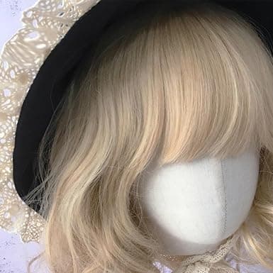 Victorian Bonnet Hat With Lace Trim Base - Breathable Dark Elegant Victorian Hat 26*26*26cm