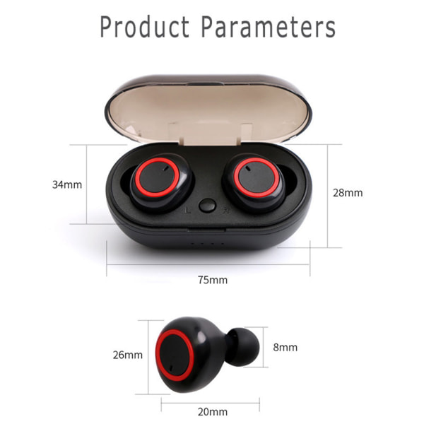 Portabla Bluetooth-hörlurar, Lätt Design, Enkla att Bära Bluetooth-hörlurar, (Vit + Vit)