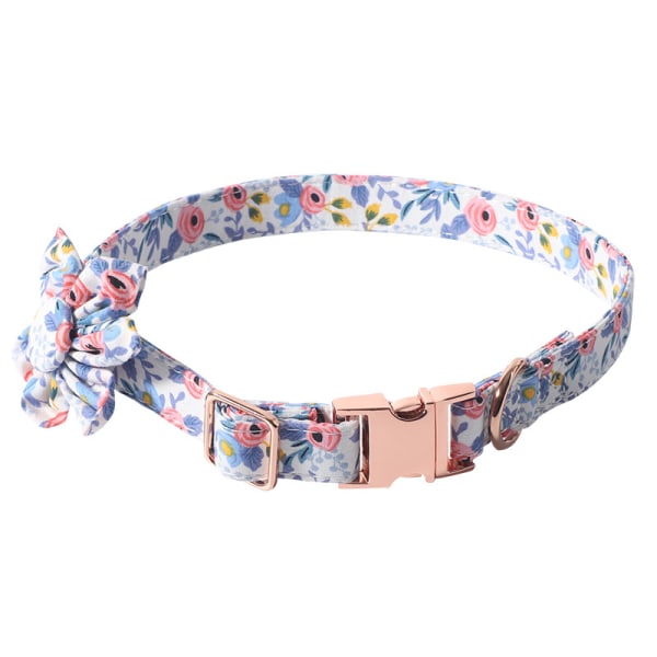 Bomuld Designer Hundehalsbånd Sød Blomst Hundehalsbånd til Pige Hun Hund Lille Mellem Stor Hunde med Lilla Blomst Charms （2.0*30~45CM