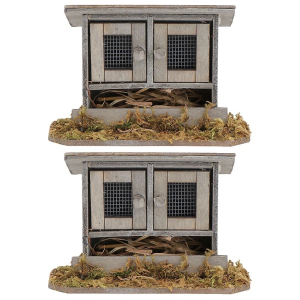 2 stk Botanisk Dekor Mini Kyllinghus Kyllinghusmodell Dukkehust Layout Rekvisitter Kyllinghus Mod 10X7CM