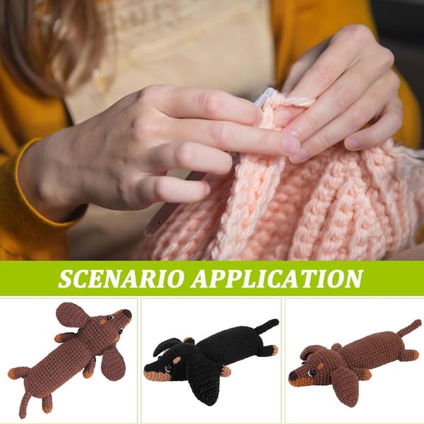 Beginner Crochet Kit, 2-Piece Crochet Pattern with Yarn, Crochet Hooks, Filling Material and Instructions - Starter Kit