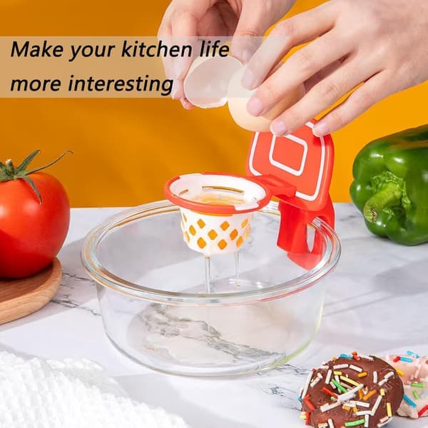 Ägguleseparator, lekfull basketkorgsdesign, effektiv ägguleseparation, röd (Ho)