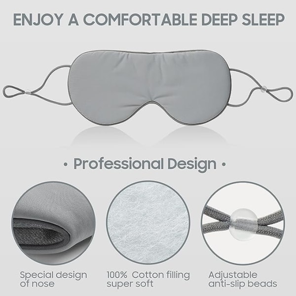 Sömnmasker för kvinnor män, cool och varm ögonmask med dubbla användningsområden med justerbar rem, mjuk och bekväm nattmask, bla